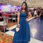Elegant Cap Sleeves A-line Chiffon Ink Blue Bridesmaid Dresses Online, BG481