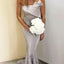Sexy Mermaid Sleeveless Silver Satin Bridesmaid Dresses Online, BG504