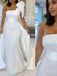 Elegant One Shoulder Mermaid Satin White Long Prom Dress Online, OL269