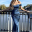 Elegant Off the Shoulder Mermaid Satin Stormy Long Bridesmaid Dresses, BG529