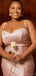 Simple Spaghetti Strap Sweetheart Mermaid Peach Long Satin Bridesmaid Dresses, BG517