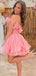 Elegant A-line Organza Blue Dusty Rose Short Homecoming Dresses Online, HD0770