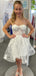 Elegant Sweetheart A-line Applique White Short Homecoming Dresses Online, HD0754