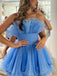 Elegant A-line Organza Blue Dusty Rose Short Homecoming Dresses Online, HD0770