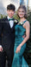 Elegant Square Neck Mermaid Satin Emerald Bridesmaid Dresses Online, BG736