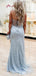 Sparkly Sweetheart Mermaid Ivory Long Evening Prom Dress with Side Slit, OL061