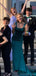 Elegant Square Neck Mermaid Satin Emerald Bridesmaid Dresses Online, BG736