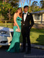 Elegant Spaghetti Straps Mermaid Sleeveless Dark Green Evening Prom Dress Online, OL105