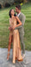Elegant Mermaid One Shoulder Gold Short Evening Prom Dress Online, OL126