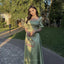 Soft Half Sleeve A-line Satin Bridesmaid Dresses Online, BG489