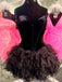 Elegant Sweetheart A-line Velvet Black Tulle Homecoming Dresses Online, HD0779