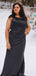 Elegant One Shoulder Mermaid Black Long Bridesmaid Dresses Online, BG420