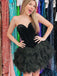 Elegant Sweetheart A-line Velvet Black Tulle Homecoming Dresses Online, HD0779