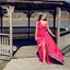 Elegant Azalea One Shoulder Side Slit Long Satin Bridesmaid Dresses Online, BG452
