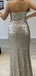 Sparkly Sleeveless Mermaid Side Slit Ivory Long Prom Dress Online, OL271