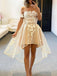 Elegant Off Shoulder A-line Tulle Short Homecoming Dresses Online, HD0711