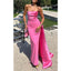 Elegant Satin Straight Neck Mermaid Long Bridesmaid Dresses with Trailing, BG634