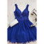 Elegant V-neck Backless Tulle Homecoming Dresses Online, HD0678