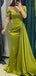 Elegant Off Shoulder Mermaid Satin Long Bridesmaid Dresses with Trailing, BG610