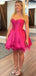 Elegant Sweetheart A-line Satin Short Homecoming Dresses Online, HD0763