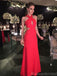 Elegant Halter A-line Watermelon Long Evening Prom Dress Online, OL120