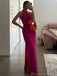 Elegant Halter A-line Fuchsia Long Evening Prom Dress Online, OL121