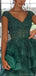 Elegant V-neck Sleeveless A-line Tulle Short Homecoming Dresses Online, HD0705