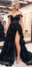 Elegant Spaghetti Straps A-line Side Slit Tulle Prom Dress Online, OL239