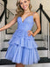 Gorgeous Spaghetti Straps A-line V-neck Short Homecoming Dresses Online, HD0724