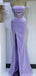 Elegant Illusion Spaghetti Straps Mermaid Side Slit Satin Long Bridesmaid Dresses Online, BG615