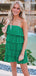 Elegant Spaghetti Straps A-line Jersey Green Short Homecoming Dresses Online, HD0744