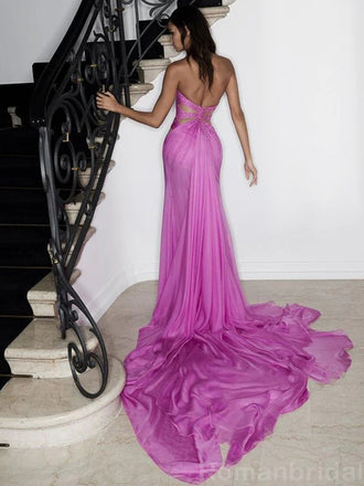 Sexy Mermaid Front Slit Azalea Long Evening Prom Dress Online, OL124