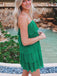 Elegant Spaghetti Straps A-line Jersey Green Short Homecoming Dresses Online, HD0744