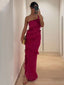 Elegant Mermaid One Shoulder Fuchsia Long Evening Prom Dress Online, OL125