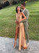 Elegant Mermaid One Shoulder Gold Short Evening Prom Dress Online, OL126