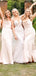 Simple Spaghetti Straps Column Peach Satin Bridesmaid Dresses Online, BG785