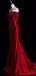 Elegant Off the Shoulder Long Sleeves Mermaid Red Long Evening Prom Dress Online, OL161