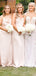 Simple Spaghetti Straps Column Peach Satin Bridesmaid Dresses Online, BG785