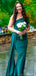 Elegant Off the Shoulder Mermaid Jersey Emerald Bridesmaid Dresses with Trailing, BG509