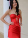 Elegant Sweetheart Mermaid Satin Red Short Homecoming Dresses Online, HD0745