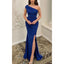 Elegant Satin One Shoulder Side Slit Long Bridesmaid Dresses Online, BG618