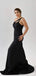 Elegant One Shoulder Mermaid Side Slit Black Side Slit Bridesmaid Dresses Online, BG426