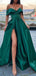 Elegant Off the Shoulder A-line Side Slit Evening Prom Dress Online, OL171