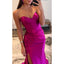 Elegant Satin Sweetheart Mermaid Fuchsia Side Slit Long Bridesmaid Dresses Online, BG641