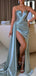 Simple Mermaid Side Slit Sweetheart Long Satin Bridesmaid Dresses Online, BG581