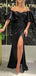 Elegant Satin Sweetheart Mermaid Black Side Slit Long Bridesmaid Dresses Online, BG642