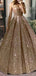 Sparkly Deep V-neck Sleeveless A-line Long Evening Prom Dress Online, OL206