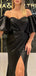 Elegant Satin Sweetheart Mermaid Black Side Slit Long Bridesmaid Dresses Online, BG642