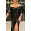 Elegant Satin Sweetheart Mermaid Black Side Slit Long Bridesmaid Dresses Online, BG642