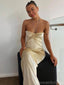 Sexy Halter Mermaid Elegant Champagne Long Evening Prom Dress Online, OL136